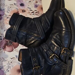 UGG Italian Collection Elisabeta Moto Black Boots Size 9.5